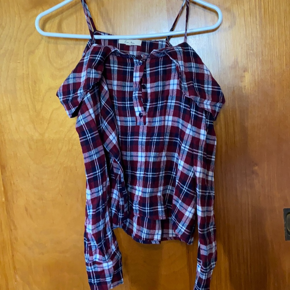 Off the shoulder flannel